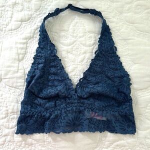PINK by Victoria’s Secret Lace Bralette Size X-Small XS Blue Halter Strap Bra